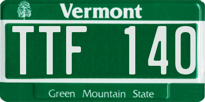 VT license plate TTF140