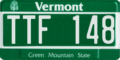 VT license plate TTF148