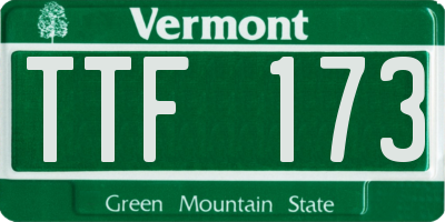 VT license plate TTF173