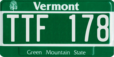 VT license plate TTF178
