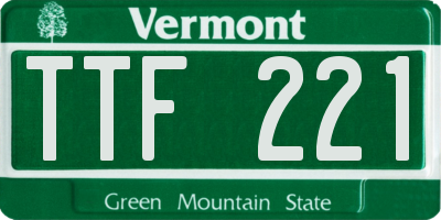 VT license plate TTF221