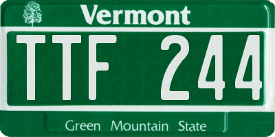VT license plate TTF244