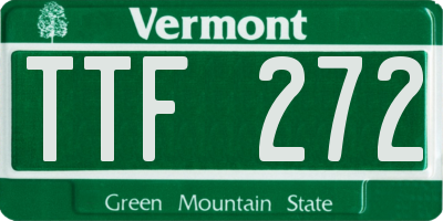 VT license plate TTF272