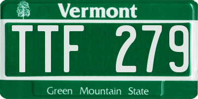 VT license plate TTF279