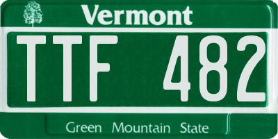 VT license plate TTF482