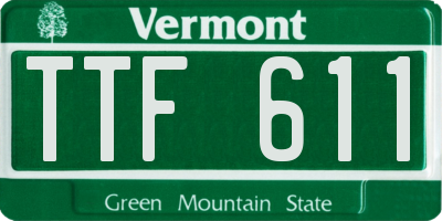 VT license plate TTF611