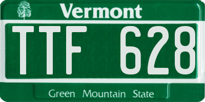 VT license plate TTF628