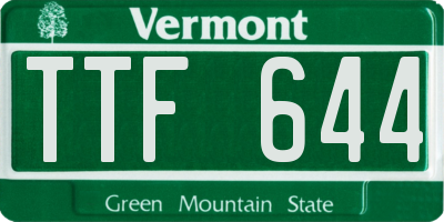 VT license plate TTF644