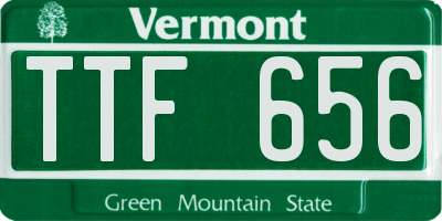 VT license plate TTF656