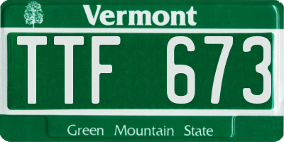 VT license plate TTF673