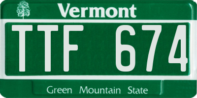 VT license plate TTF674