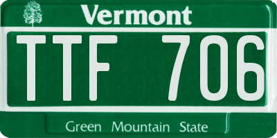 VT license plate TTF706