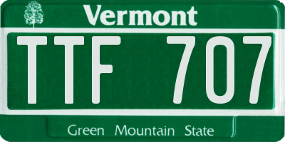 VT license plate TTF707