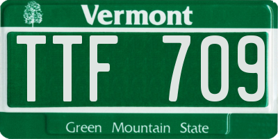 VT license plate TTF709