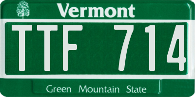 VT license plate TTF714