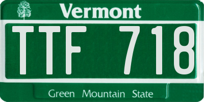 VT license plate TTF718