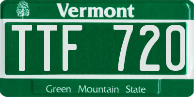 VT license plate TTF720