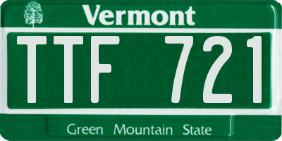 VT license plate TTF721