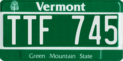 VT license plate TTF745