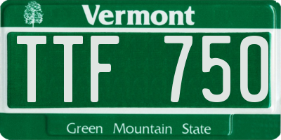 VT license plate TTF750