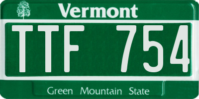 VT license plate TTF754