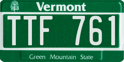 VT license plate TTF761