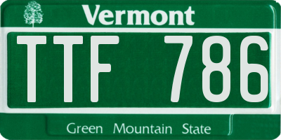 VT license plate TTF786