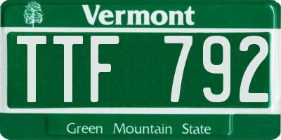 VT license plate TTF792