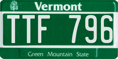 VT license plate TTF796