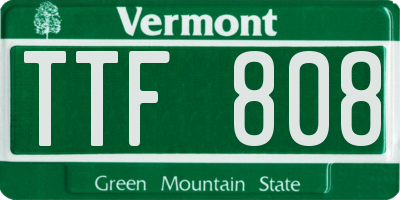 VT license plate TTF808