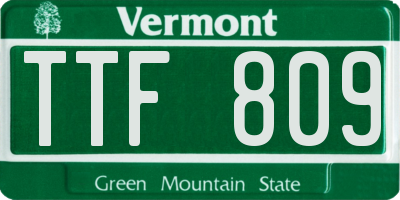VT license plate TTF809