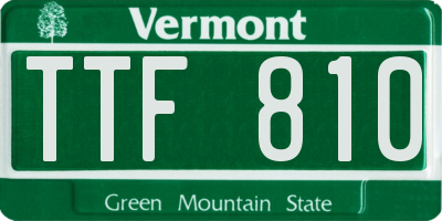VT license plate TTF810