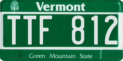 VT license plate TTF812