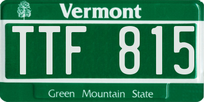 VT license plate TTF815