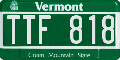 VT license plate TTF818