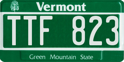 VT license plate TTF823