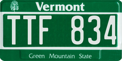VT license plate TTF834
