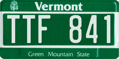 VT license plate TTF841