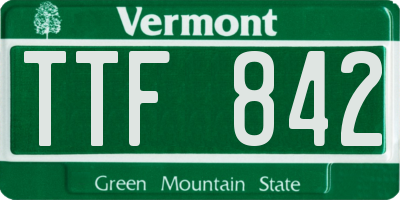 VT license plate TTF842