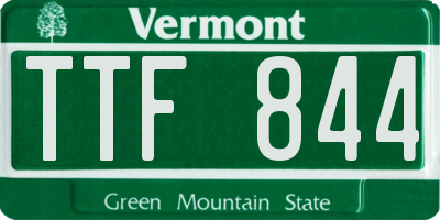 VT license plate TTF844