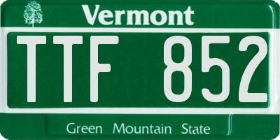 VT license plate TTF852
