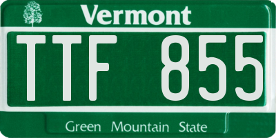 VT license plate TTF855