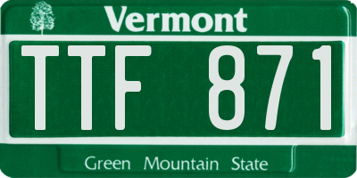 VT license plate TTF871