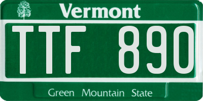 VT license plate TTF890