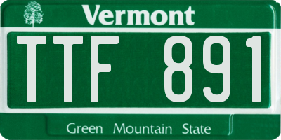 VT license plate TTF891