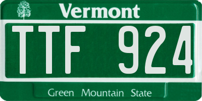 VT license plate TTF924