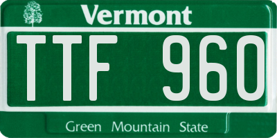 VT license plate TTF960
