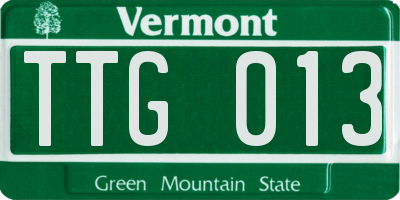 VT license plate TTG013
