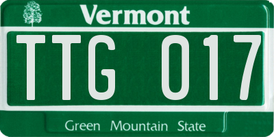 VT license plate TTG017