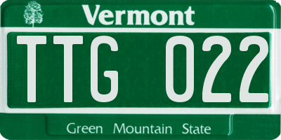VT license plate TTG022